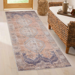 Carrabelle Peach Washable Area Rug - Clearance - Ornate Home