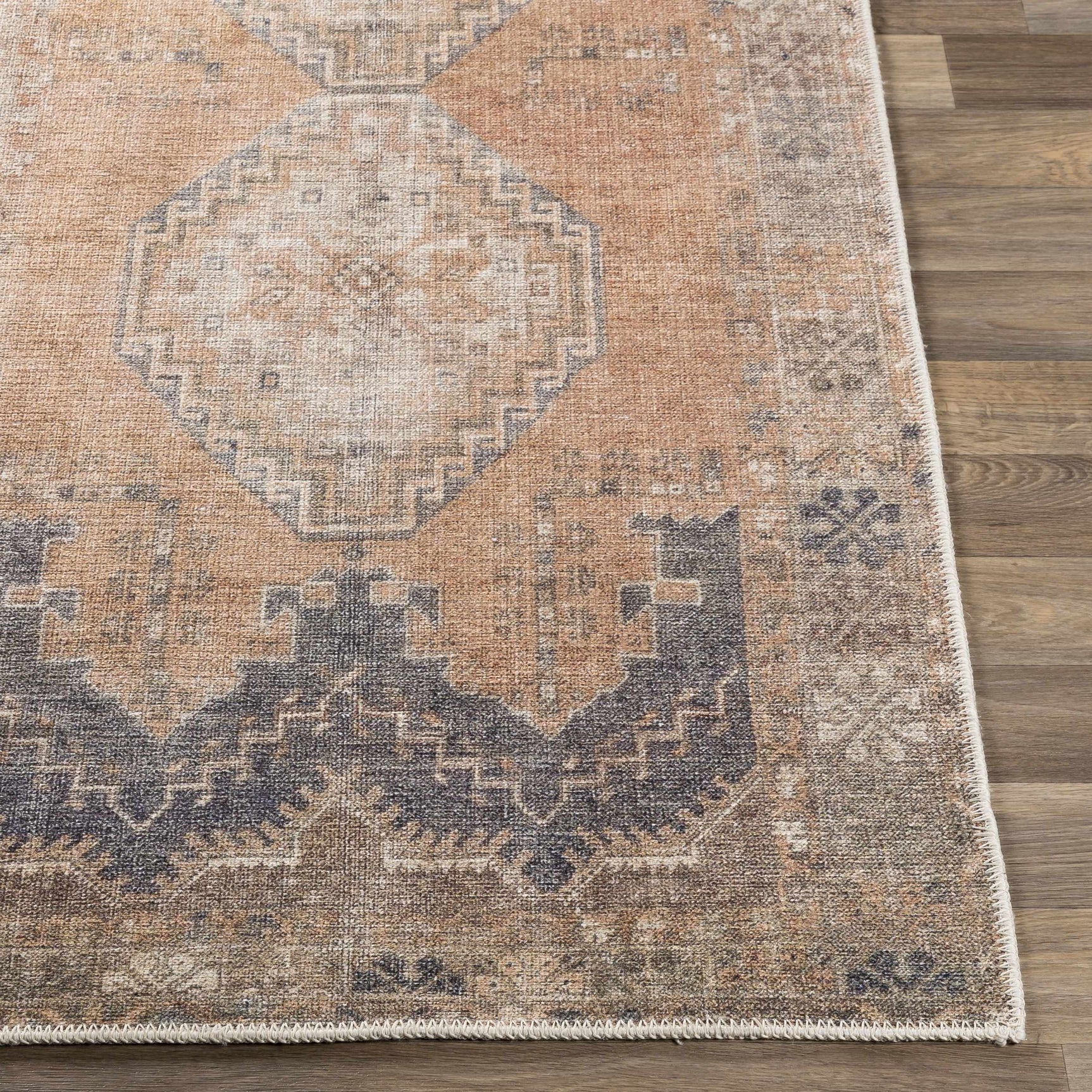 Carrabelle Peach Washable Area Rug - Clearance - Ornate Home