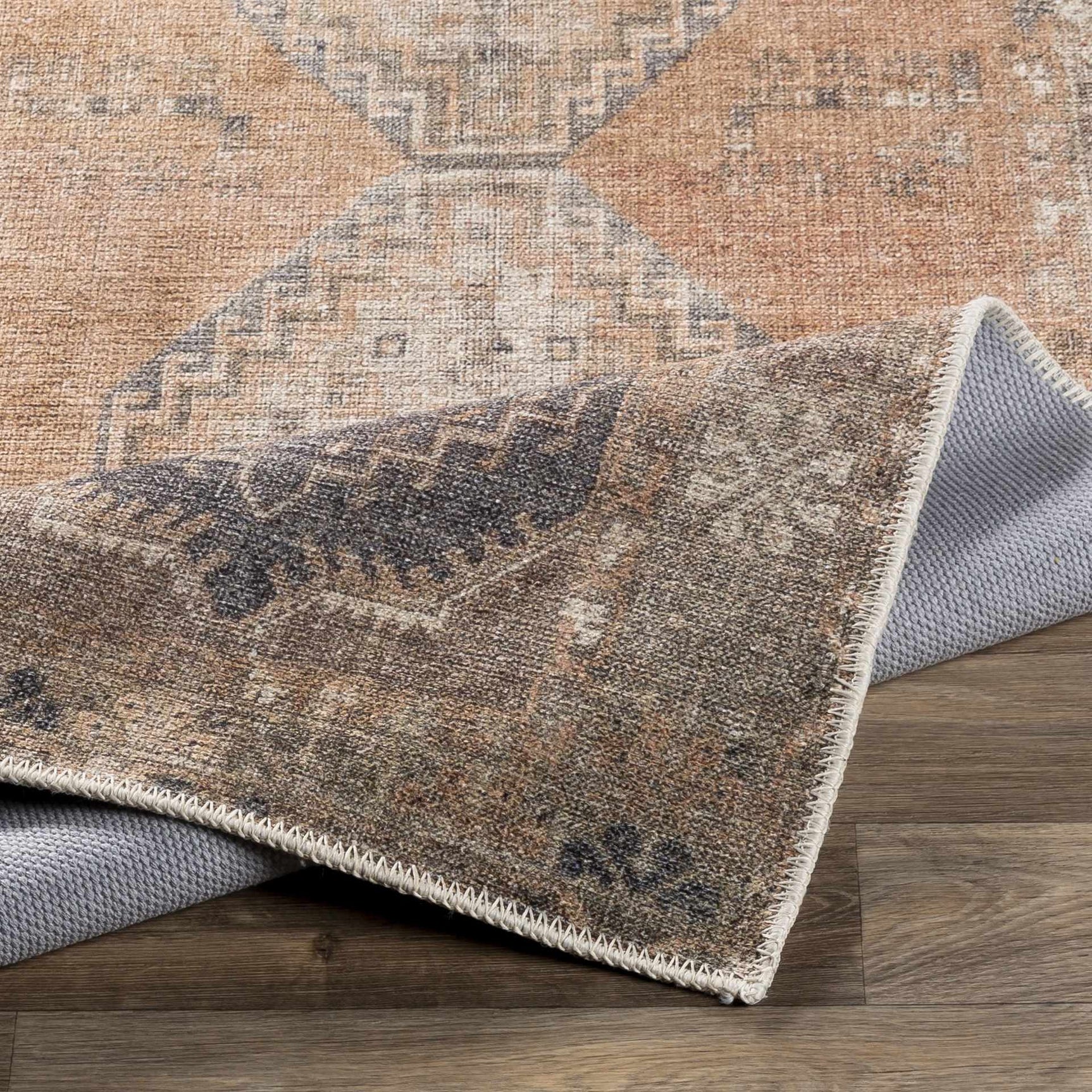 Carrabelle Peach Washable Area Rug - Clearance - Ornate Home