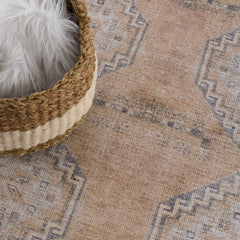 Carrabelle Peach Washable Area Rug - Clearance - Ornate Home