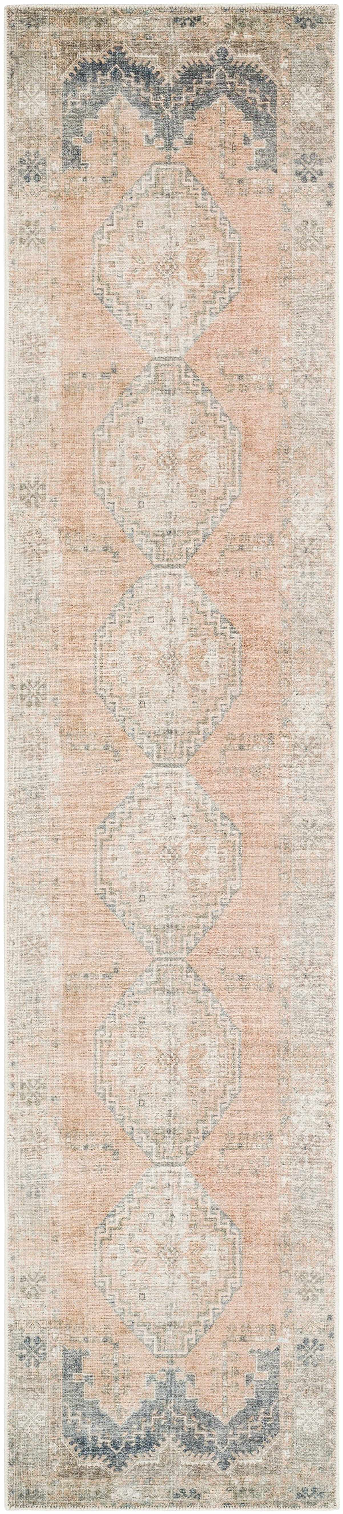Carrabelle Peach Washable Area Rug - Clearance - Ornate Home