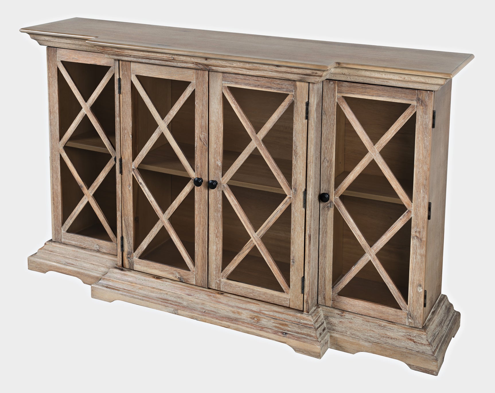 Carrington Bisque Small Breakfront Cabinet - Ornate Home