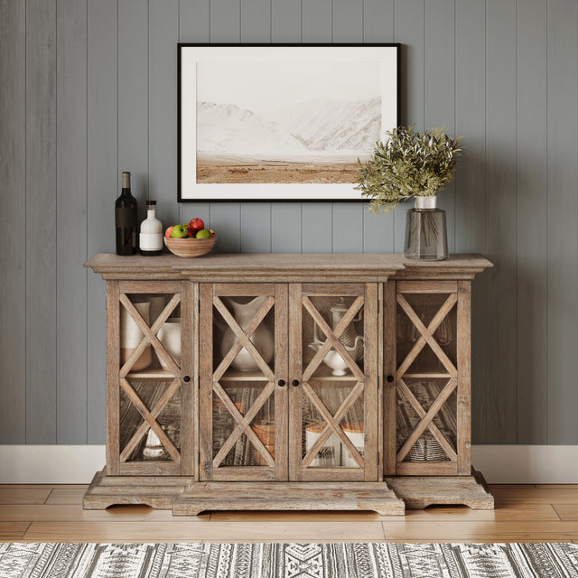 Carrington Bisque Small Breakfront Cabinet - Ornate Home