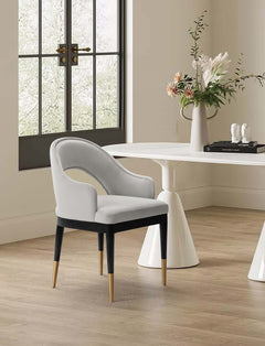 Carrington Dining Armchair in Light Grey - Ornate Home