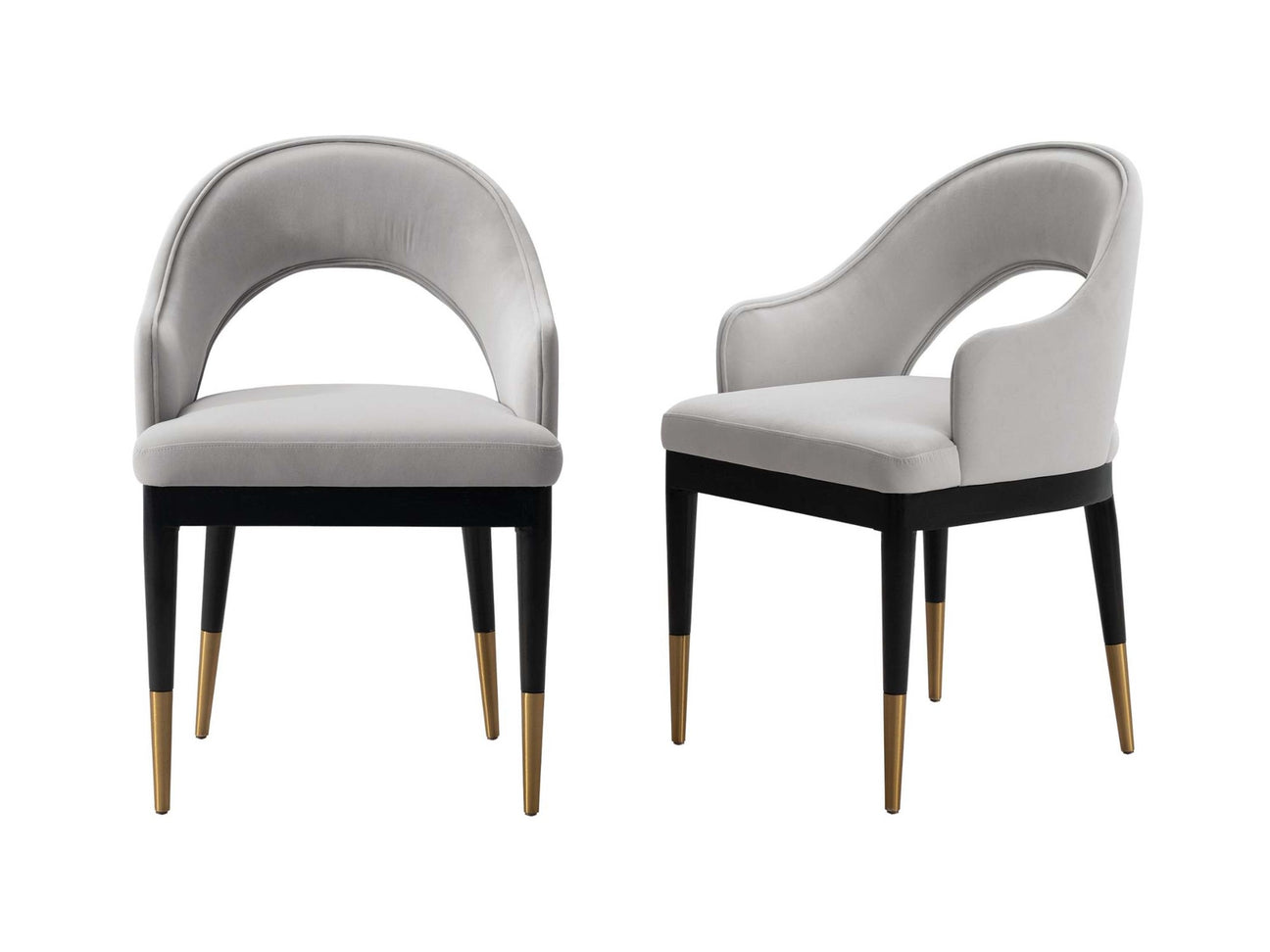 Carrington Dining Armchair in Light Grey (set of 2) - Ornate Home