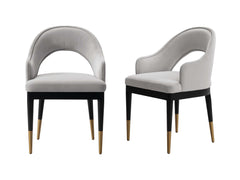 Carrington Dining Armchair in Light Grey (set of 2) - Ornate Home