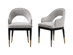 Carrington Dining Armchair in Light Grey (set of 2) - Ornate Home
