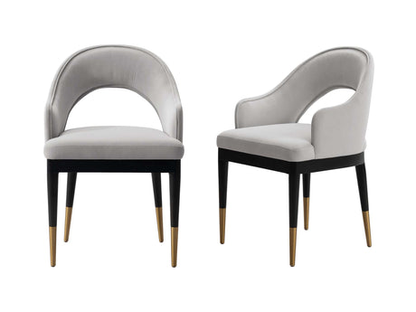 Carrington Dining Armchair in Light Grey (set of 2) - Ornate Home