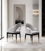 Carrington Dining Armchair in Light Grey (set of 2) - Ornate Home