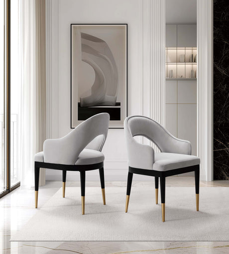 Carrington Dining Armchair in Light Grey (set of 2) - Ornate Home