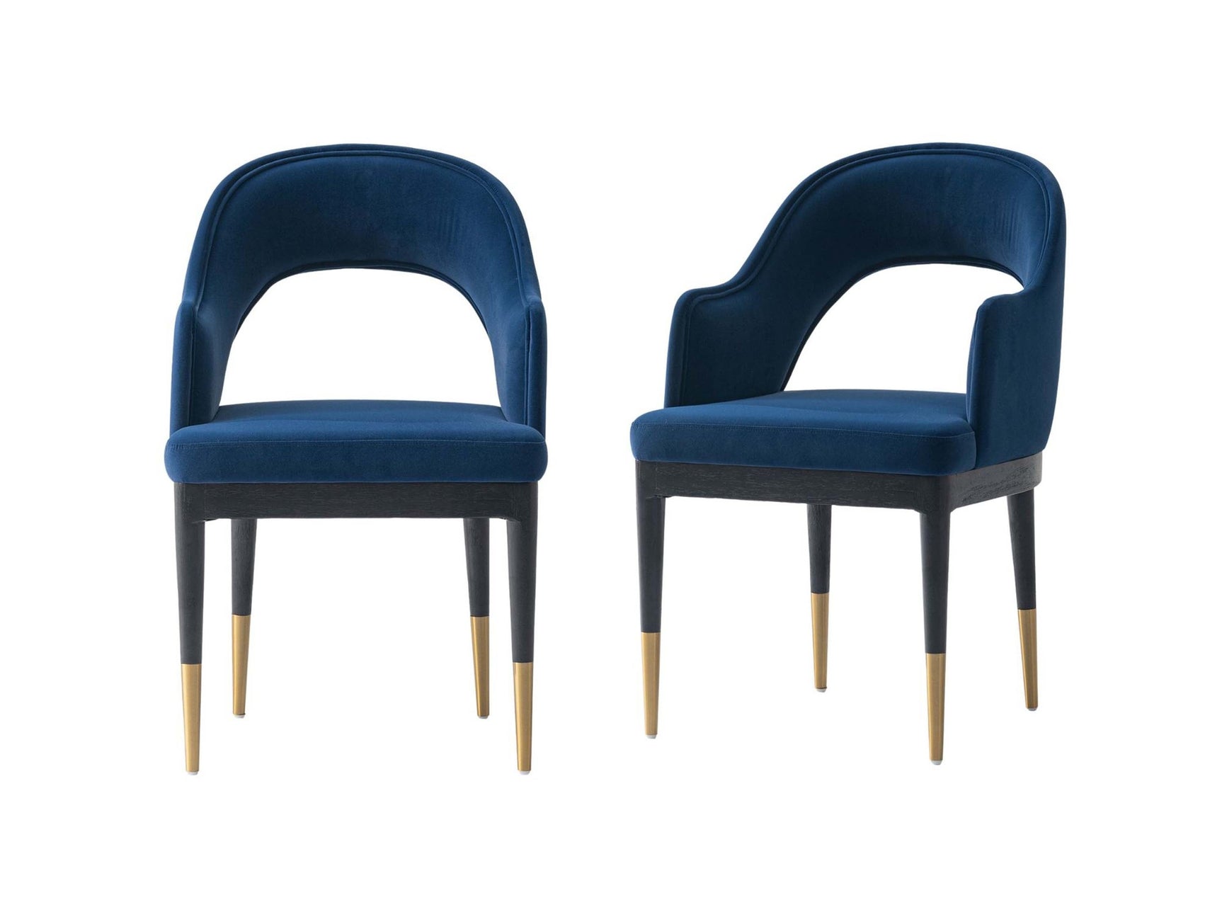 Carrington Dining Armchair in Midnight Blue (set of 2) - Ornate Home