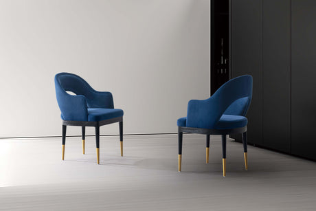 Carrington Dining Armchair in Midnight Blue (set of 2) - Ornate Home