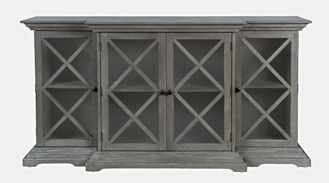 Carrington Grey Large Breakfront Cabinet - Ornate Home