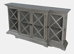 Carrington Grey Large Breakfront Cabinet - Ornate Home