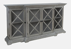 Carrington Grey Large Breakfront Cabinet - Ornate Home