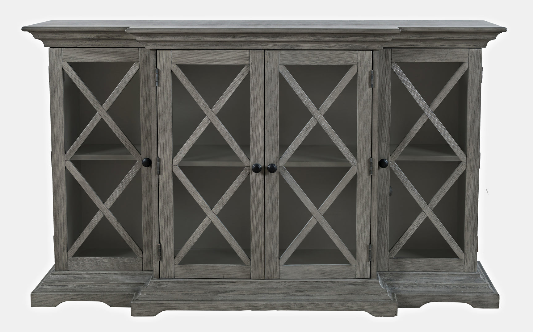 Carrington Grey Small Breakfront Cabinet - Ornate Home