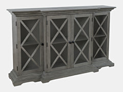Carrington Grey Small Breakfront Cabinet - Ornate Home
