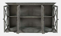 Carrington Grey Small Breakfront Cabinet - Ornate Home