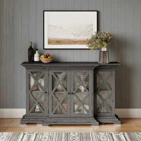 Carrington Grey Small Breakfront Cabinet - Ornate Home
