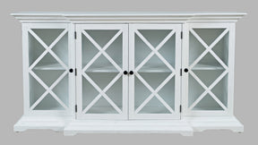 Carrington White Large Breakfront Cabinet - Ornate Home