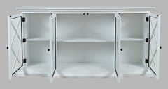 Carrington White Large Breakfront Cabinet - Ornate Home