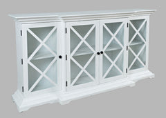 Carrington White Large Breakfront Cabinet - Ornate Home