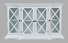 Carrington White Small Breakfront Cabinet - Ornate Home