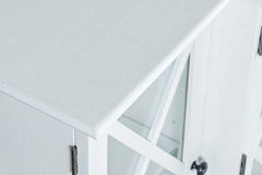 Carrington White Small Breakfront Cabinet - Ornate Home
