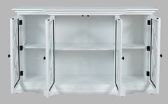 Carrington White Small Breakfront Cabinet - Ornate Home