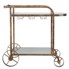 Carrinho Antique Brass Bar Cart - Ornate Home
