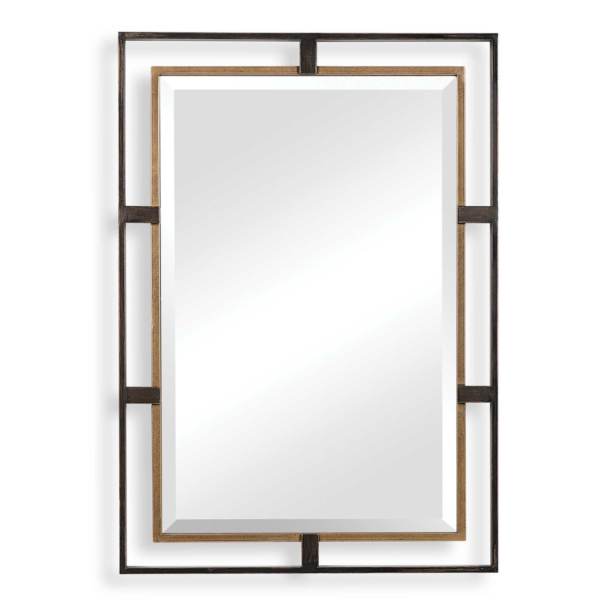 Carrizo Gold/Bronze Rectangle Mirror - Ornate Home