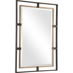 Carrizo Gold/Bronze Rectangle Mirror - Ornate Home