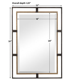 Carrizo Gold/Bronze Rectangle Mirror - Ornate Home