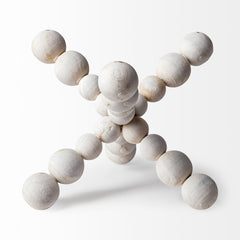 Carrollton Off-White Large Geometric Wood Ball Jack - Ornate Home