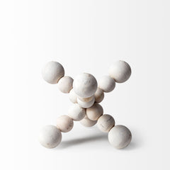 Carrollton Off-White Small Geometric Wood Ball Jack - Ornate Home