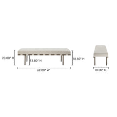 Carson Beige Dining Bench - Ornate Home