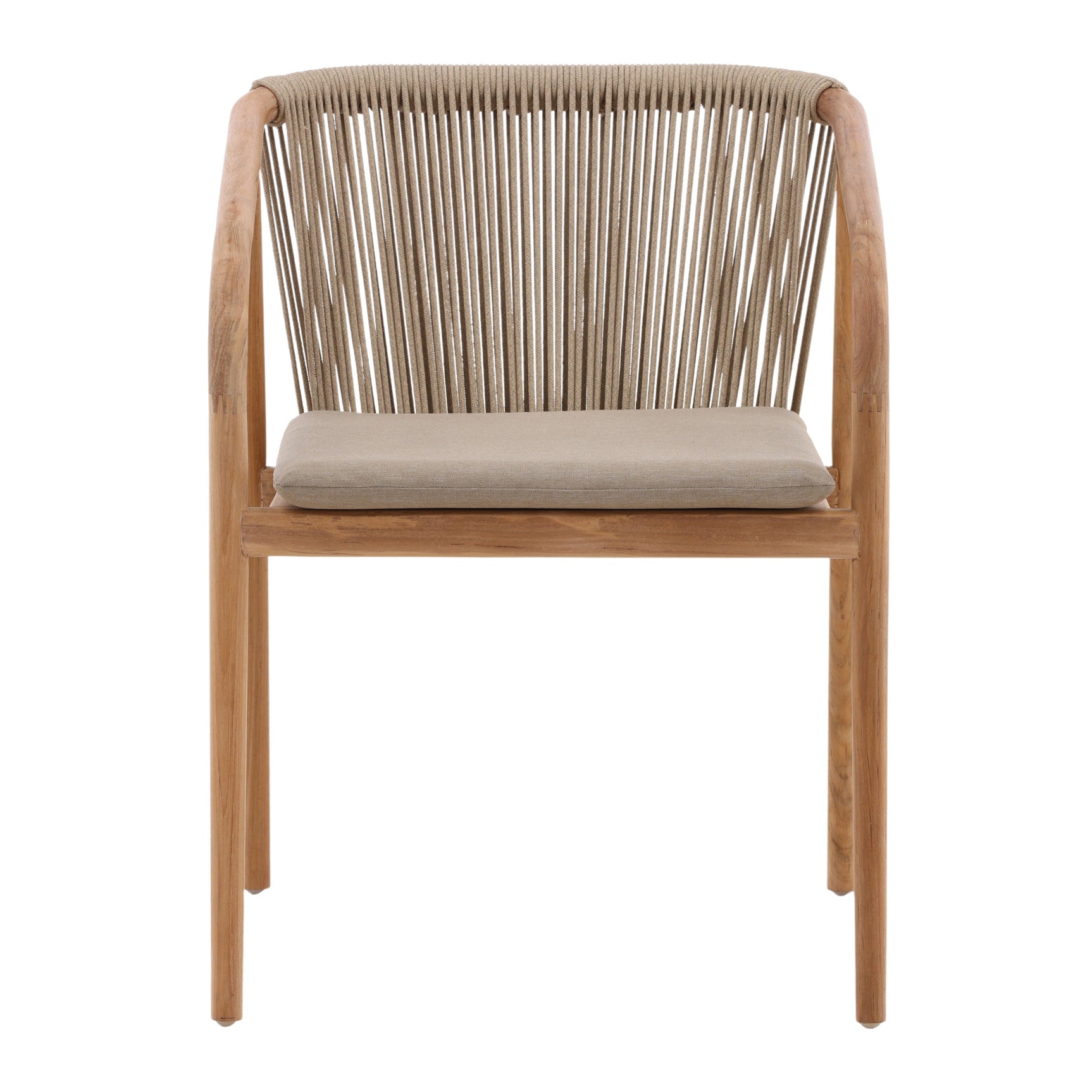 Carson Beige/Natural Outdoor Dining Chair - Ornate Home