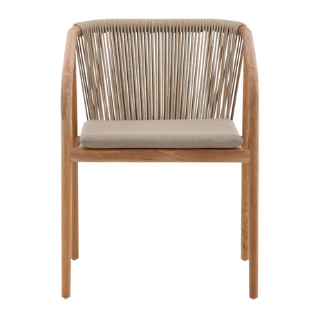 Carson Beige/Natural Outdoor Dining Chair - Ornate Home