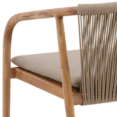 Carson Beige/Natural Outdoor Dining Chair - Ornate Home