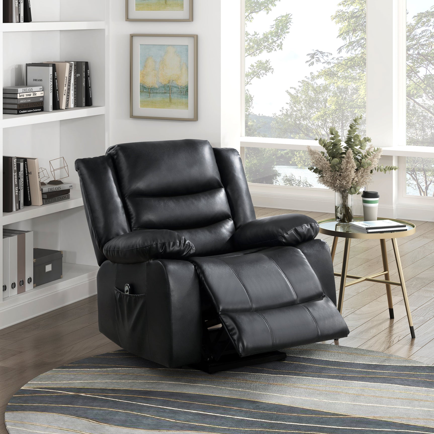 Carson Black Power Lift Chair - Ornate Home