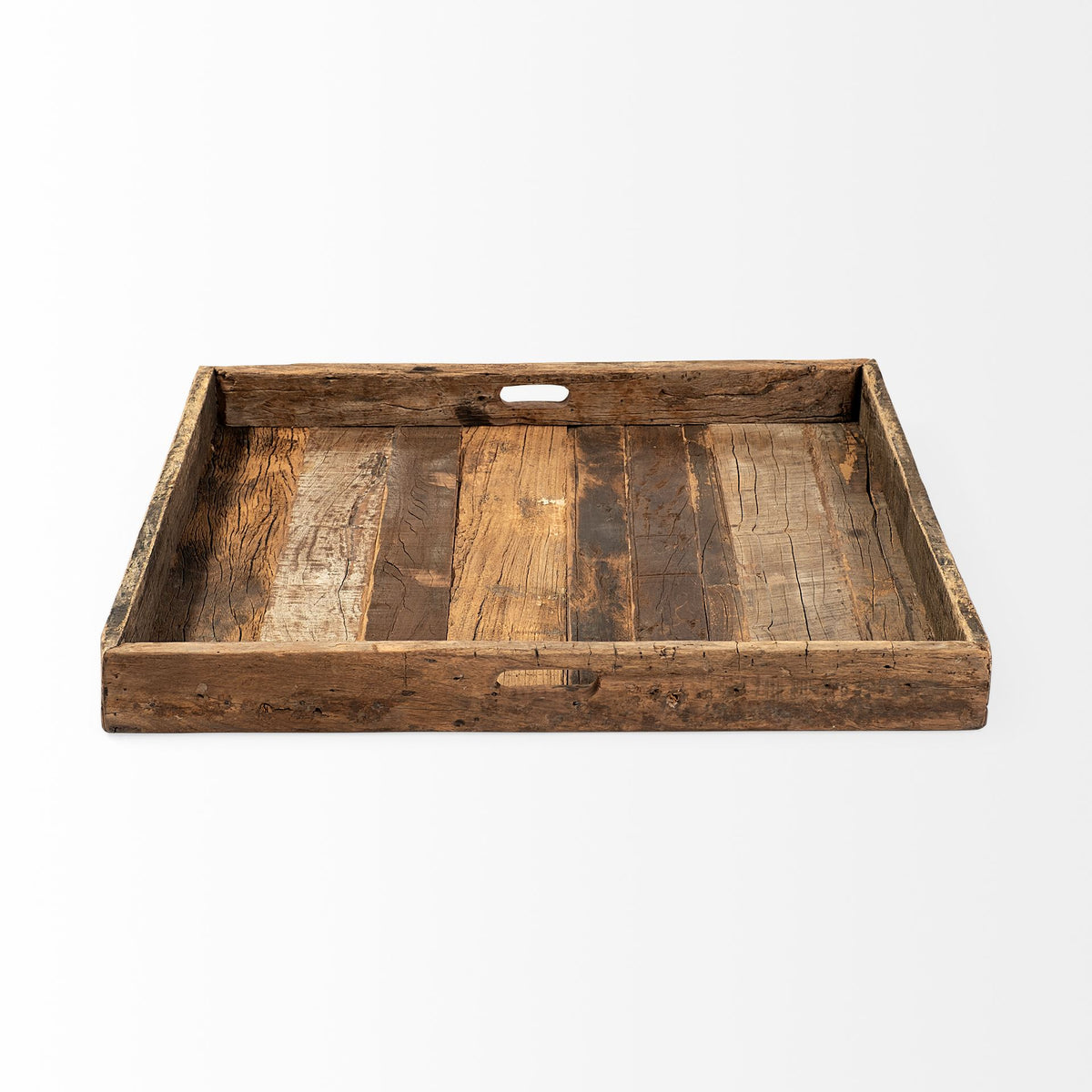 Carson Brown Large Reclaimed Wood Tray - Ornate Home