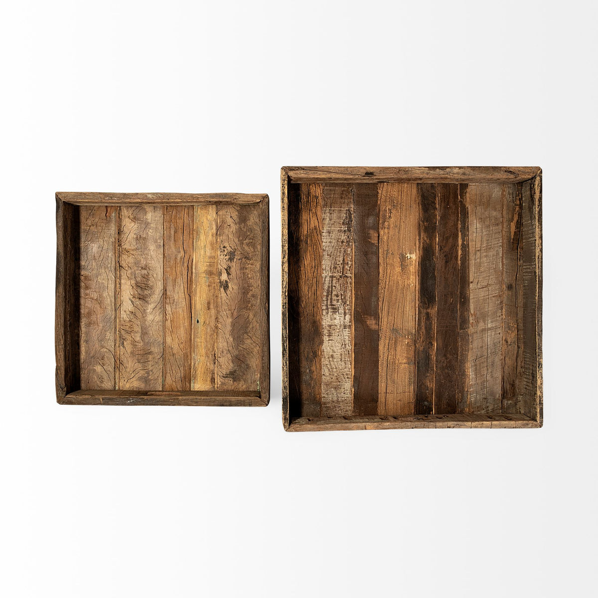 Carson Brown Large Reclaimed Wood Tray - Ornate Home