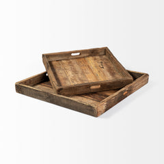 Carson Brown Small Reclaimed Wood Tray - Ornate Home