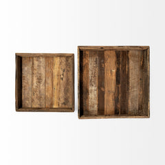 Carson Brown Small Reclaimed Wood Tray - Ornate Home