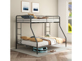 Carson Glossy Black Metal Twin Over Full Bunk Bed - Ornate Home