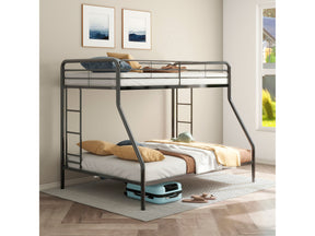 Carson Glossy Black Metal Twin Over Full Bunk Bed - Ornate Home