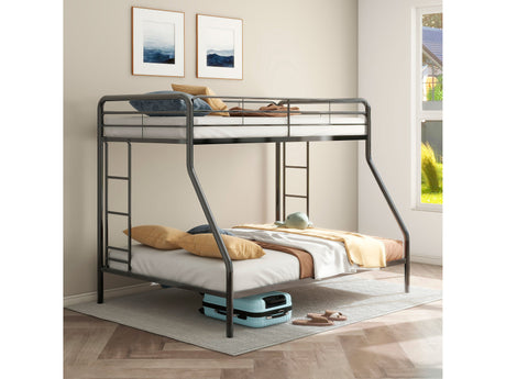 Carson Glossy Black Metal Twin Over Full Bunk Bed - Ornate Home