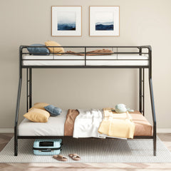 Carson Glossy Black Metal Twin Over Full Bunk Bed - Ornate Home