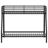 Carson Glossy Black Metal Twin Over Full Bunk Bed - Ornate Home