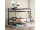 Carson Glossy Black Metal Twin Over Twin Bunk Bed - Ornate Home